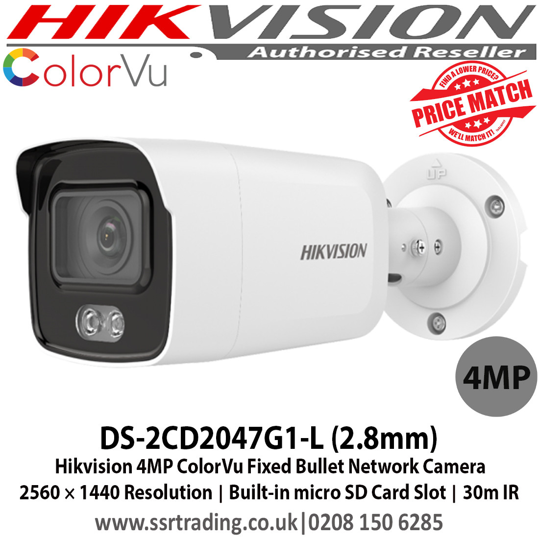 Hikvision 4MP ColorVu IP Bullet Camr DS 2CD2047G1 K Hikvision 4MP ColorVu IP Bullet Camr DS 2CD2047G1 K
