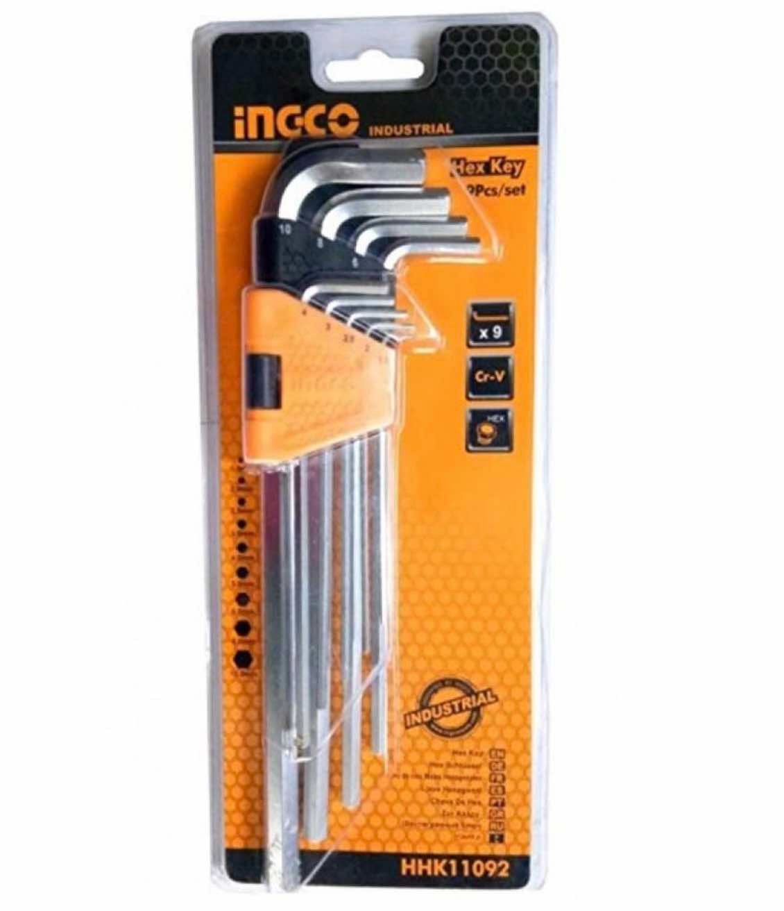 Ingco Hex Allen Key Set 9 Piece 11092GZ